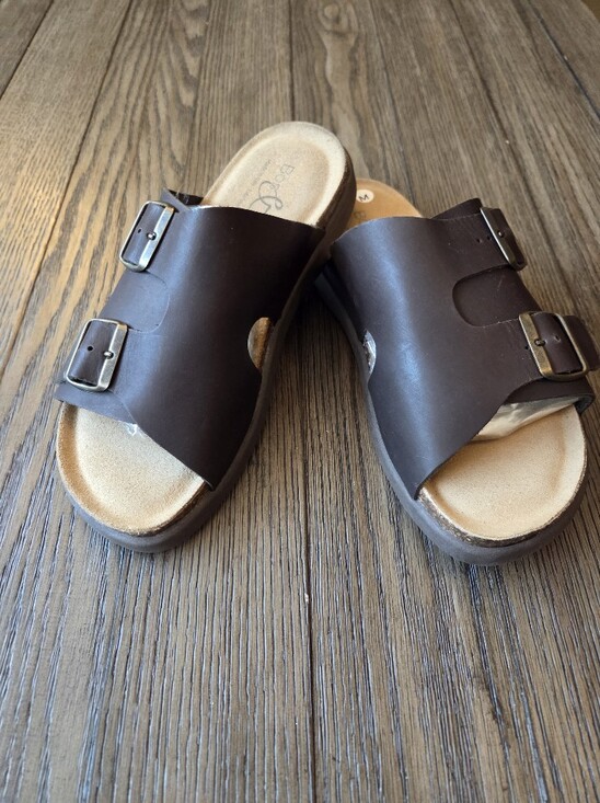 Bos. & Co. Other - Bos. & Co. Men's Double-Buckle Brown Slide Sandals